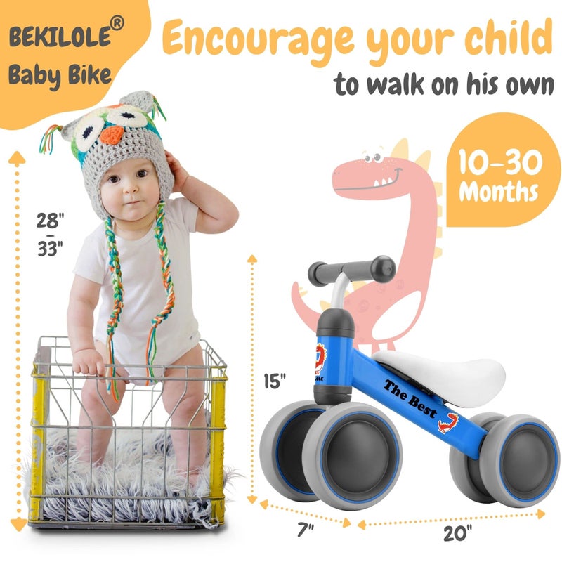 BEKILOLE Balance Bike Toys for 1 2 3 Year Old Boy Gifts, 10-36 Month Toddler Balance Bike,First Riding on Toys, One Year Old Boy Birthday Gifts, 1st Birthday Gifts (Blue) - Image 3